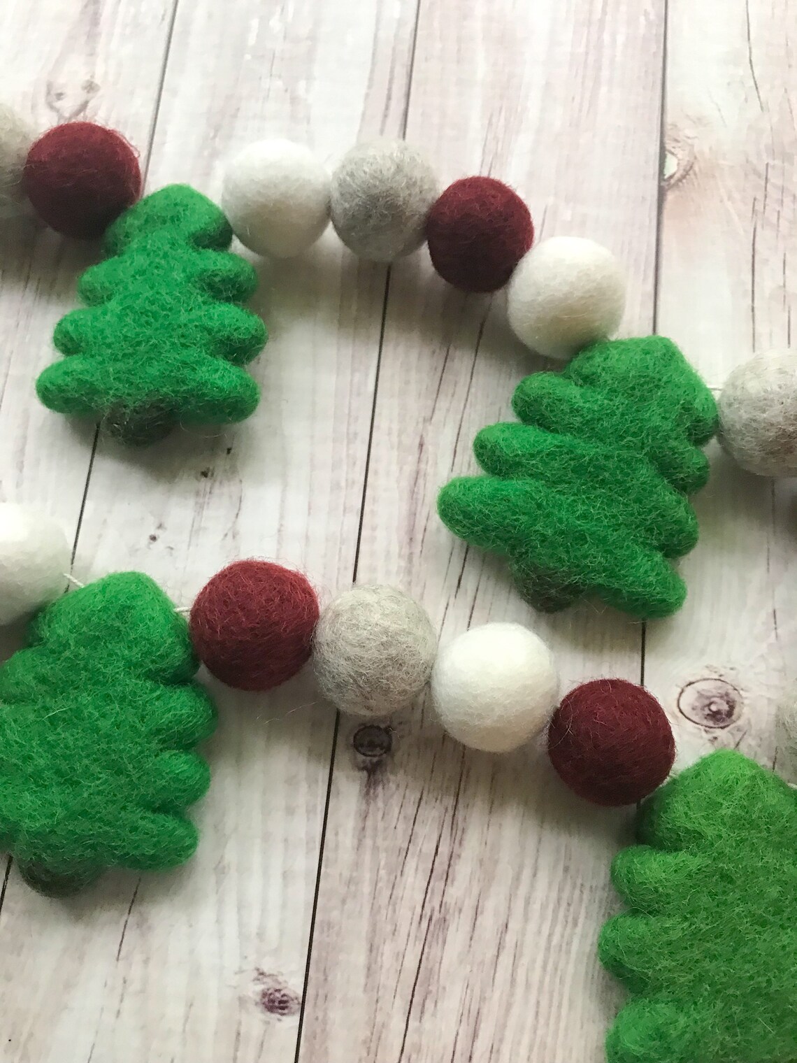 Christmas Felt Garland Felt Ball Garland Christmas Felt Ball Etsy