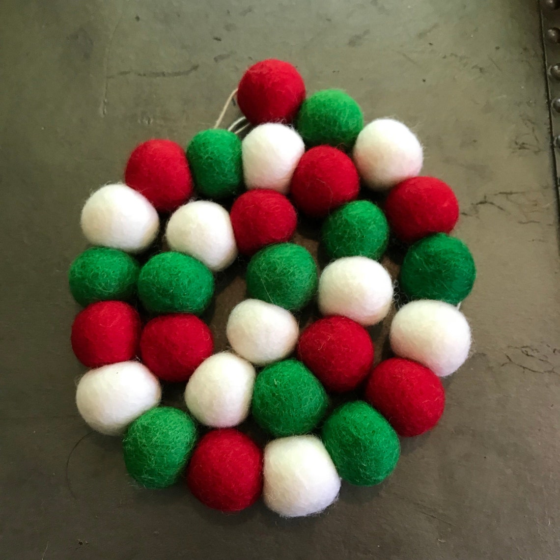 Christmas felt ball garland Christmas felt garland Christmas Etsy