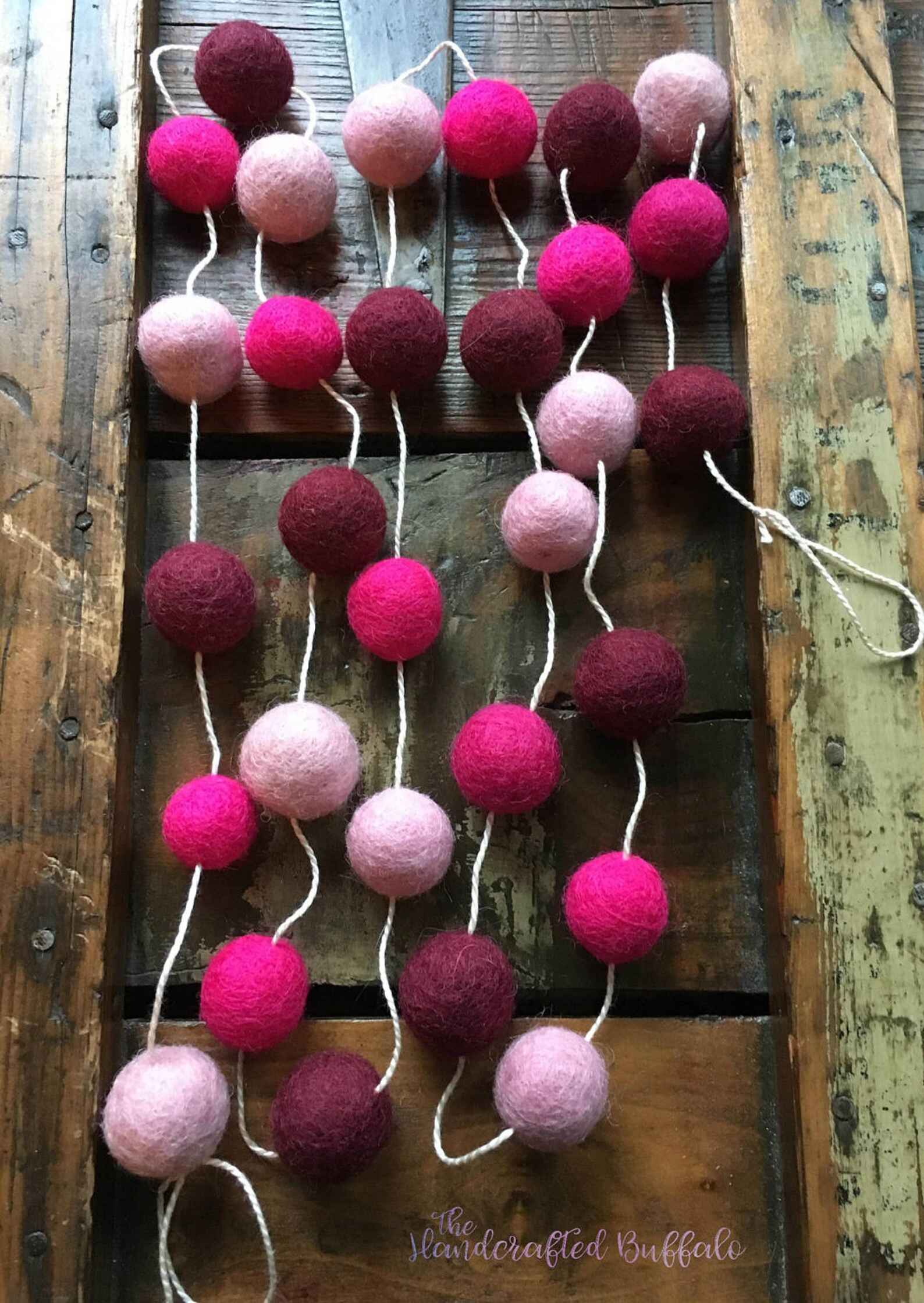 Felt Ball Garland Felt Ball Garland Pink Felt Ball Garland Etsy