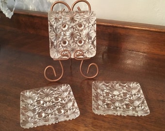 DAISY  and BUTTON EAPG  Butter Pats Set of 3  Classic Antique pattern