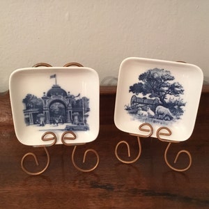 PLATES Two small Vintage ROYAL COPENHAGEN , trinket dishes, wall plates. Made in  Denmark