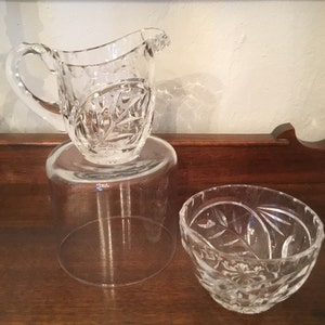 CREAMER and open SUGAR Set. Leaded Crystal set of two.
