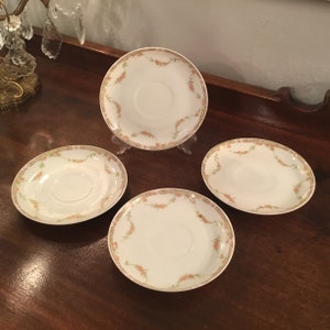ZS & Co.BAVARIA  Zeh Sherzer  and Co. 4 antique small Plates/Saucers  5 7/8 inches Germany