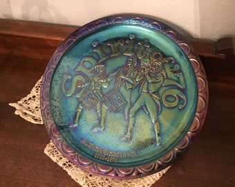 Carnival Glass PLATE. Spirit of &quot;76  Vintage collectible American bicentennial