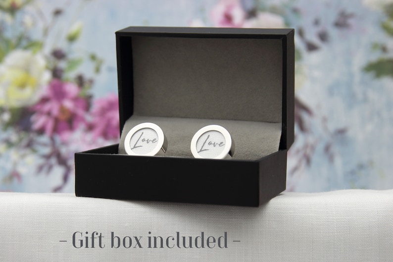 4th Anniversary Cuff Links personalized with His Initials Custom 4 Year Wedding Anniversary Gift Linen Anniversary Gift for your Husband