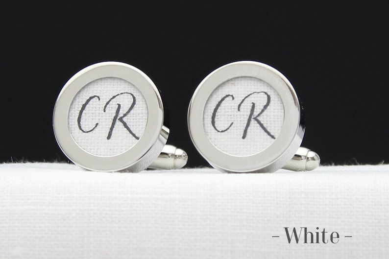 4th Anniversary Cuff Links personalized with His Initials Custom 4 Year Wedding Anniversary Gift Linen Anniversary Gift for your Husband