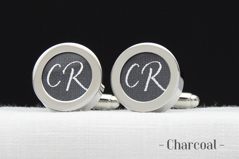 4th Anniversary Cuff Links personalized with His Initials Custom 4 Year Wedding Anniversary Gift Linen Anniversary Gift for your Husband