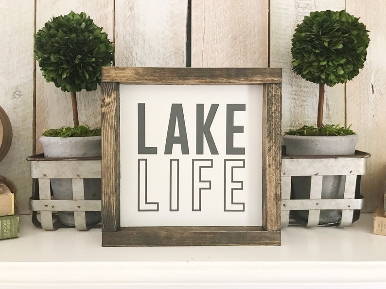 Lake Life Sign Lake Wall Decor Coastal Wall Art Etsy
