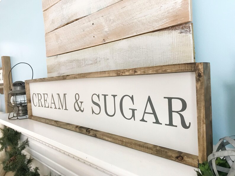 Cream and Sugar Sign Cream and Sugar Coffee Coffee Sign Etsy