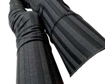 Summer Leg Warmers Black Ribbed Thigh Highs Cotton Knee Socks Pinstriped Stockings Stretchy Extra Long UV Sun Protection Gift TRIXY XCHANGE