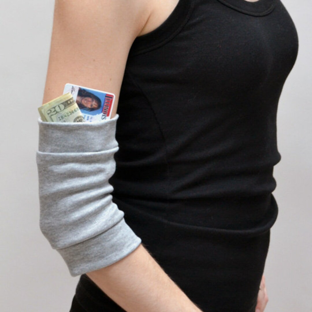 Arm Bands With Pockets Running Arm Covers Red Cycling Arm Cuffs Black ...