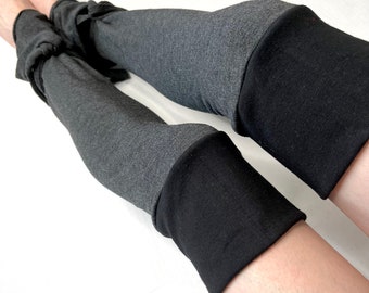 Gray Sweatshirt Leg Warmers with Bows Soft Legwarmers Modal Knee Socks Sweater Knit Footless Stockings Fleece Harajuku New - TRIXY XCHANGE