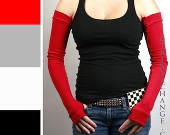 Red Arm Warmers Long Cotton Gloves Red Hand Warmers Driving Arm Sleeves Fibromyalgia Clothes Scar Arm Covers Winter Warm - TRIXY XCHANGE