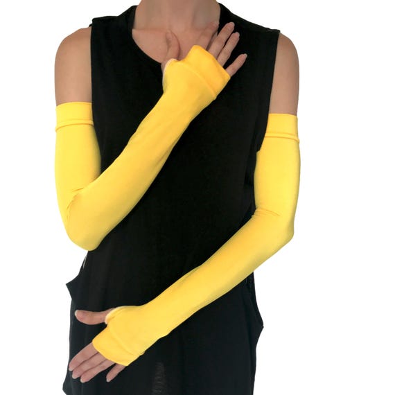 Womens Running Gloves Yellow Arm Warmers Pink Fitness Gloves White