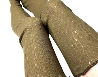 100 Cotton Mummy Knee Socks Army Green Ripped Leg Warmers Thigh Highs Zombie Bride Halloween Costume Ripped Pants with Holes - TRIXY XCHANGE