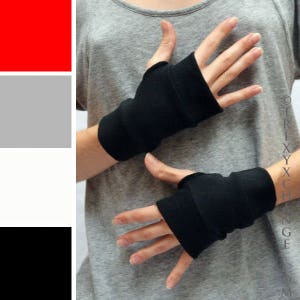 Black Costume Gloves Black Short Gloves Black Fingerless Gloves Black Hand Warmers Cosplay Gloves Black Cotton Gloves - TRIXY XCHANGE