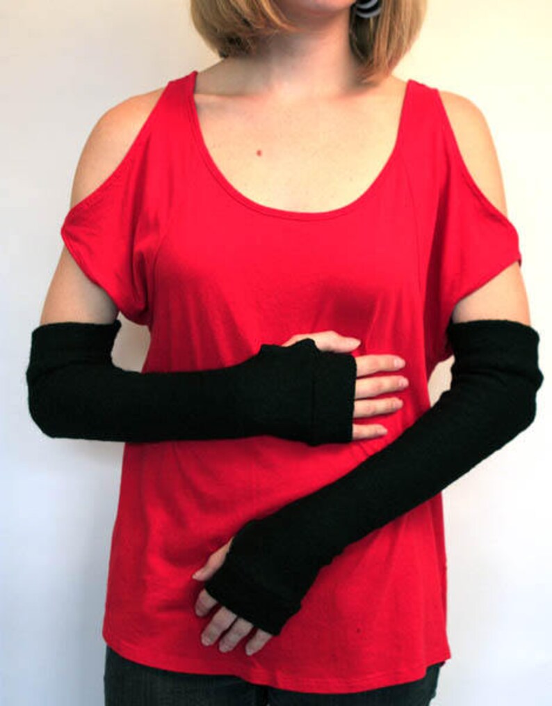 TRIXY XCHANGE Black Wool Arm Warmers Raynaud's Disease Etsy