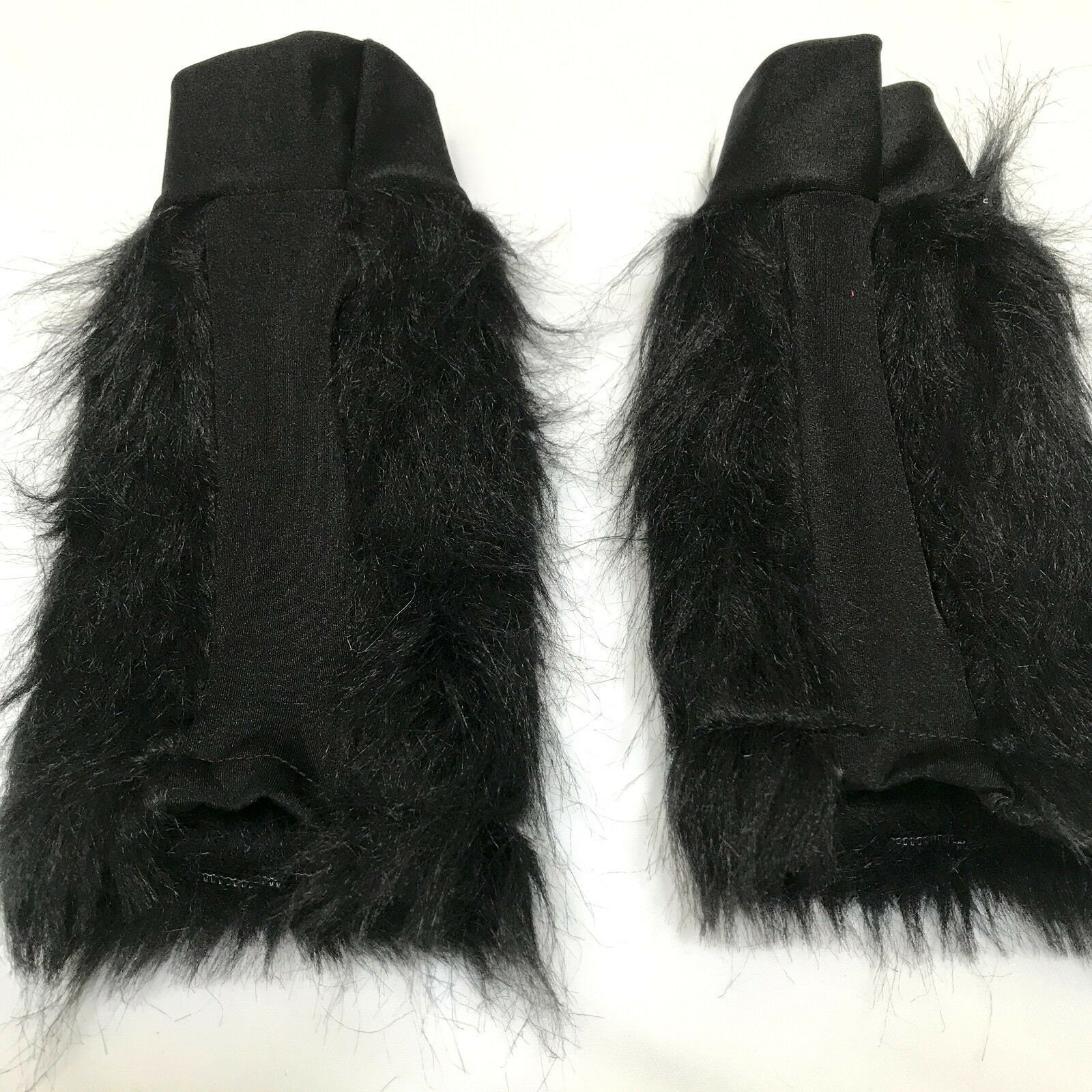 Long Black Fur Gloves White Fuzzy Arm Cuffs Cosplay Costume Pink Furry ...