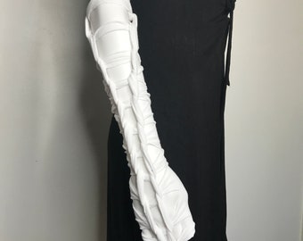 Alien Cosplay Costume White Reptile Gloves Post Apocalyptic Clothing Apocalypse Clothes Corset Arm Warmers Lace Up Cut Out - TRIXY XCHANGE