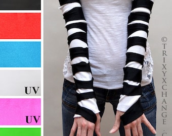Womens Sexy Mummy Costume Steampunk Gloves Mens Straight Jacket Insane Asylum Clothing Straight Jacket Gloves White Black - TRIXY XCHANGE