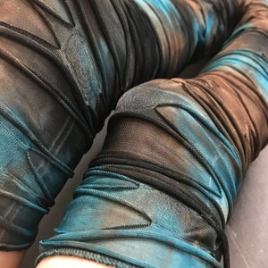 Chaussettes momie pour femmes Jambières bandage à lacets bleus Chaussettes pour genou Otk sur genou Costume d'Halloween Tie Dye marron TRIXY XCHANGE image 2