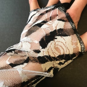 Black Lace Gloves Long Arm Warmers Covers Steampunk Cosplay Costume Gothic Wedding Goth Outfit Gloves with Finger Loops - TRIXY XCHANGE image 10