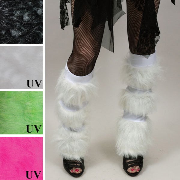 White Fur Leg Warmers Fuzzy Black Boot Covers Animal Halloween Costume Polar Bear Dog Outfit Cat Cosplay Green Fluffies Pink - TRIXY XCHANGE