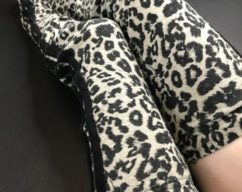 Sweater Knit Leg Warmers Cheetah Print Leggings Black Thigh Highs Gray Knee Socks Sweatshirt Joggers Cosplay Cat Costume New - TRIXY XCHANGE