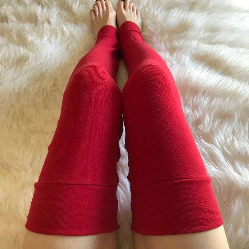 Womens Cotton Leg Warmers White Legwarmers Thigh High Socks Etsy