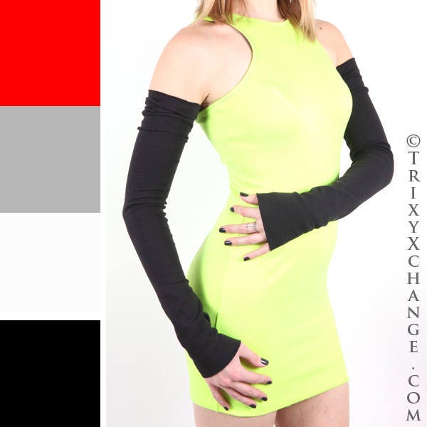 Long Black Gloves Long White Gloves Cosplay Gloves Costume Gloves White Armwarmers Red Fingerless Gloves Gray Arm Sleeves - TRIXY XCHANGE