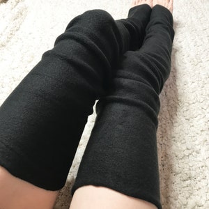 Fleece Thigh Highs Black Leg Warmers Thigh High Legwarmers Over the Knee Socks Thermal Stockings Winter Boot Socks Leggings - TRIXY XCHANGE