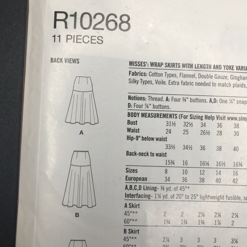 TRIXY XCHANGE Simplicity Sewing Pattern R10268 Size 16-24 Womens Ruffle Maxi Skirt Wrap Dress Large XL 2XL Plus Size High Low New Uncut