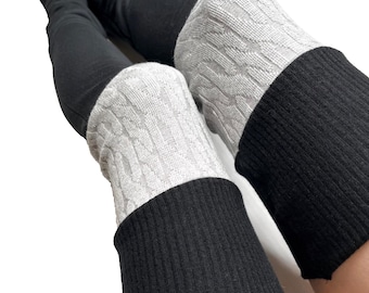 Calentadores de piernas de retazos, calcetines altos hasta el muslo grises y negros, calcetines holgados de polar por encima de la rodilla, medias, cubrepiernas, pantalones deportivos sin pies TRIXY XCHANGE