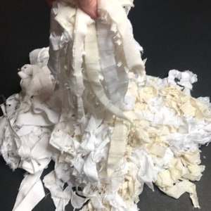 Handmade Mummy Costume Halloween Fabric 1 Lb Pound Bundle Lot White Ruffle Fringe Cosplay Rave Skirt Arm Band Cuff Bandage - TRIXY XCHANGE