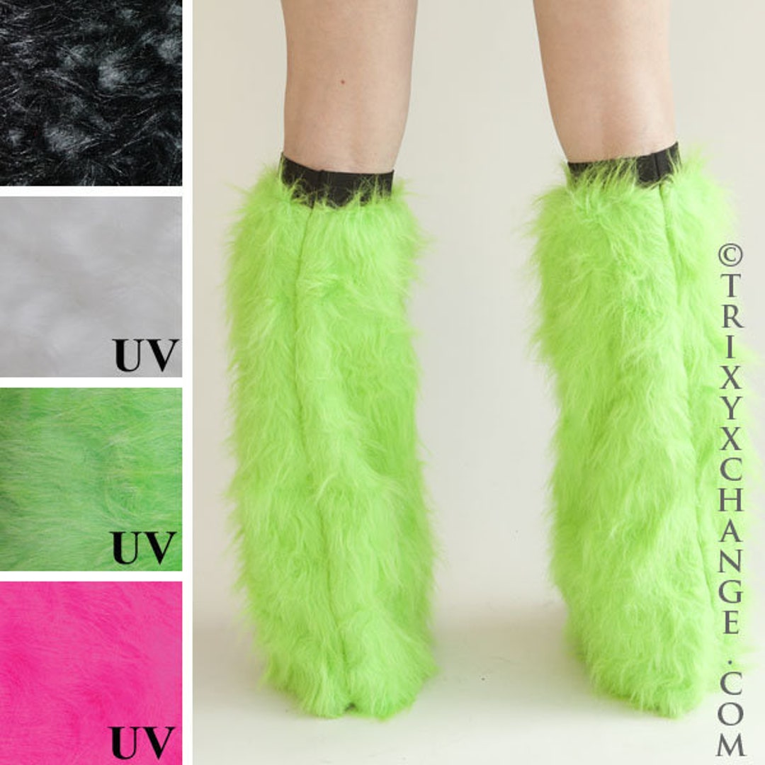 mardi gras furry leg warmers