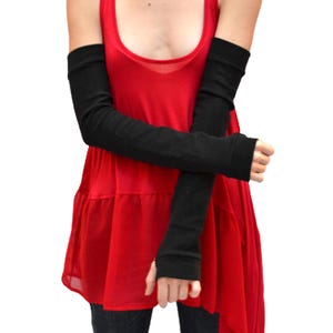 Lange schwarze Armstulpen Lange schwarze Stulpen Extra lange schwarze Armstulpen Baumwoll-Armstulpen Warme Armstulpen Baumwolle Treibende Ärmel - TRIXY XCHANGE