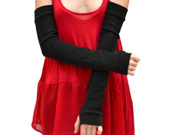 Long Black Armwarmers Long Black Gloves Extra Long Black Arm Warmers Cotton Gloves Warm Arm Warmers Cotton Driving Sleeves - TRIXY XCHANGE