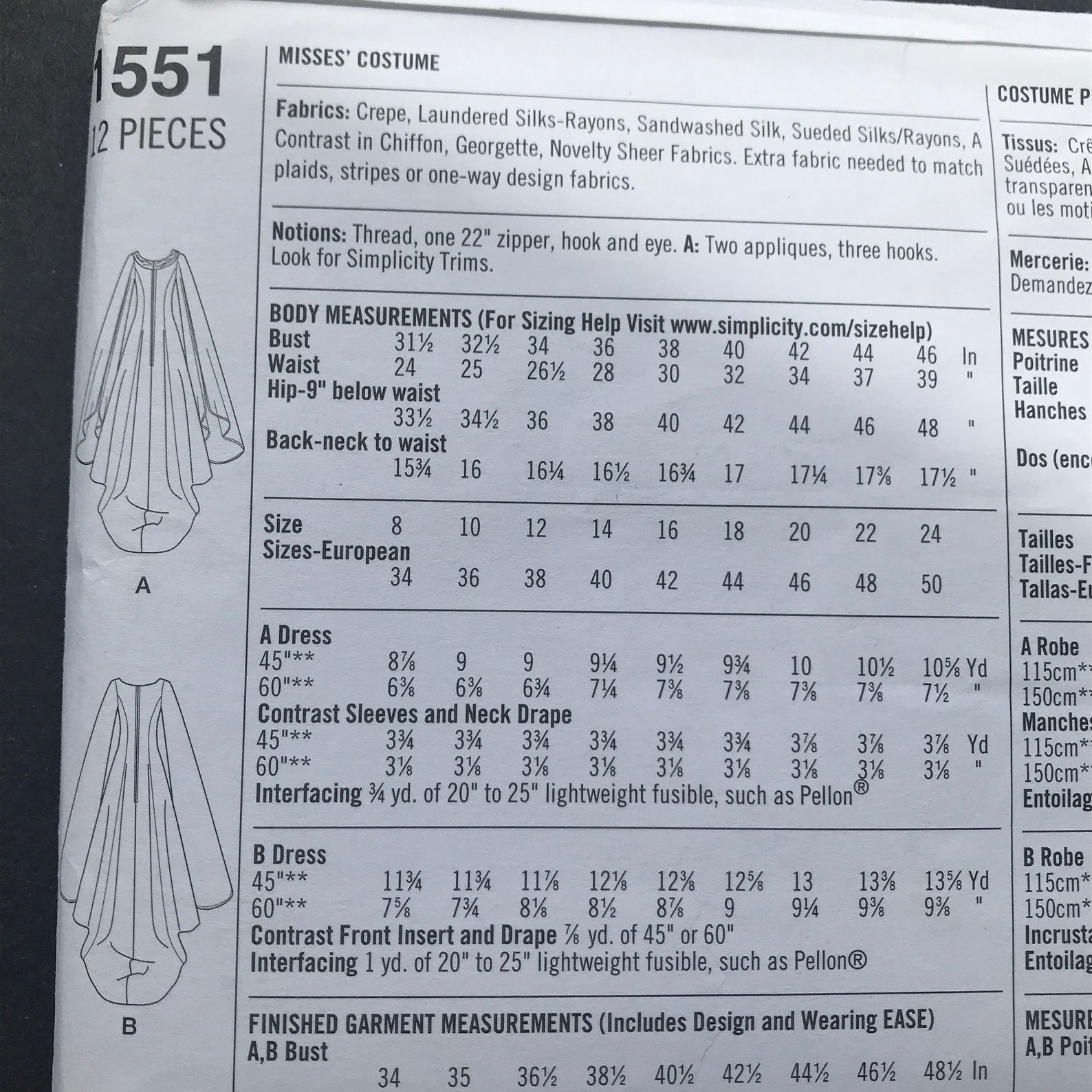 TRIXY XCHANGE Simplicity Sewing Pattern 1551 Size 814 Fairy Etsy