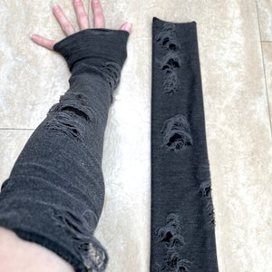  Guantes sin dedos, largos, cálidos, estilo punk, con brazo  gótico, guantes para mujer, para clima frío : Ropa, Zapatos y Joyería