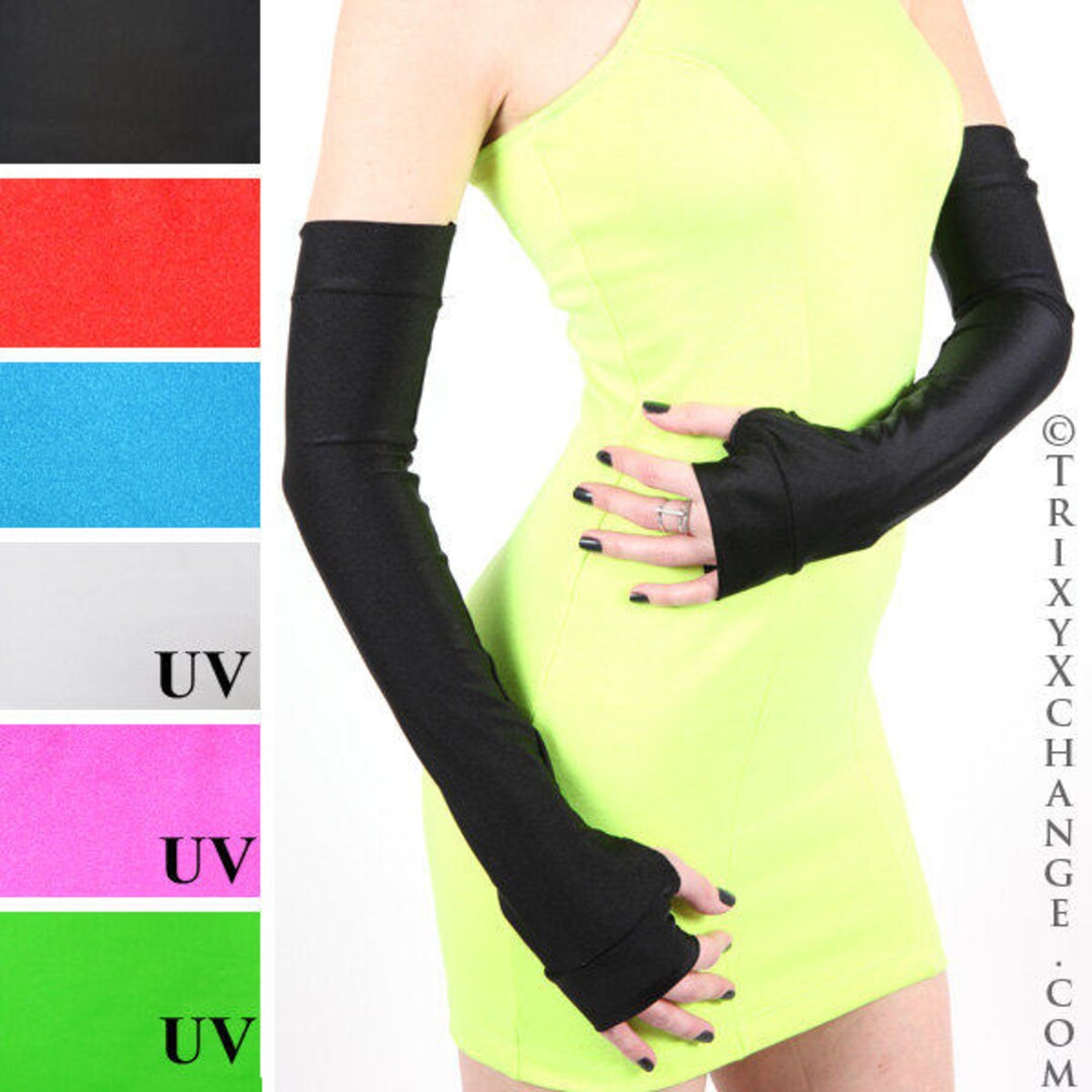 Black Costume Gloves Halloween Arm Warmers Super Hero Gloves Long Black Gloves Arm Sleeves Arm