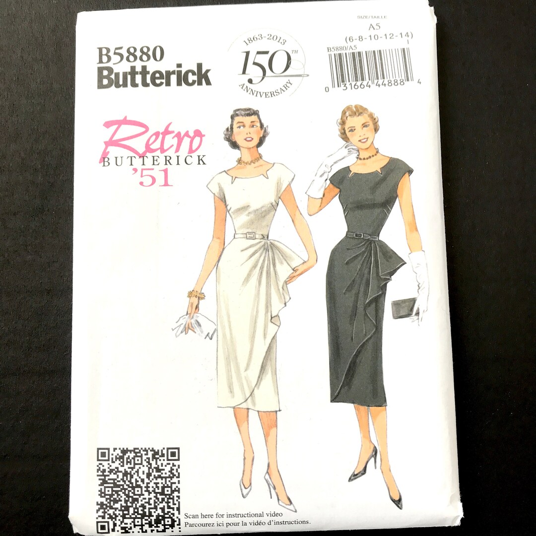 Butterick Sewing Pattern B5880 Size 622 Vintage Pin up Dress Side