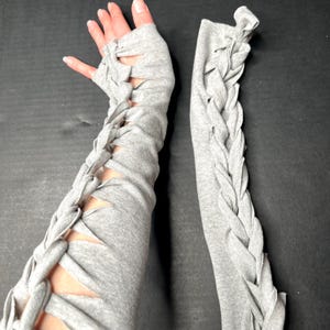 Alien Cosplay Costume White Reptile Gloves Post Apocalyptic Clothing Apocalypse Clothes Corset Arm Warmers Lace Up Cut Out - TRIXY XCHANGE image 17