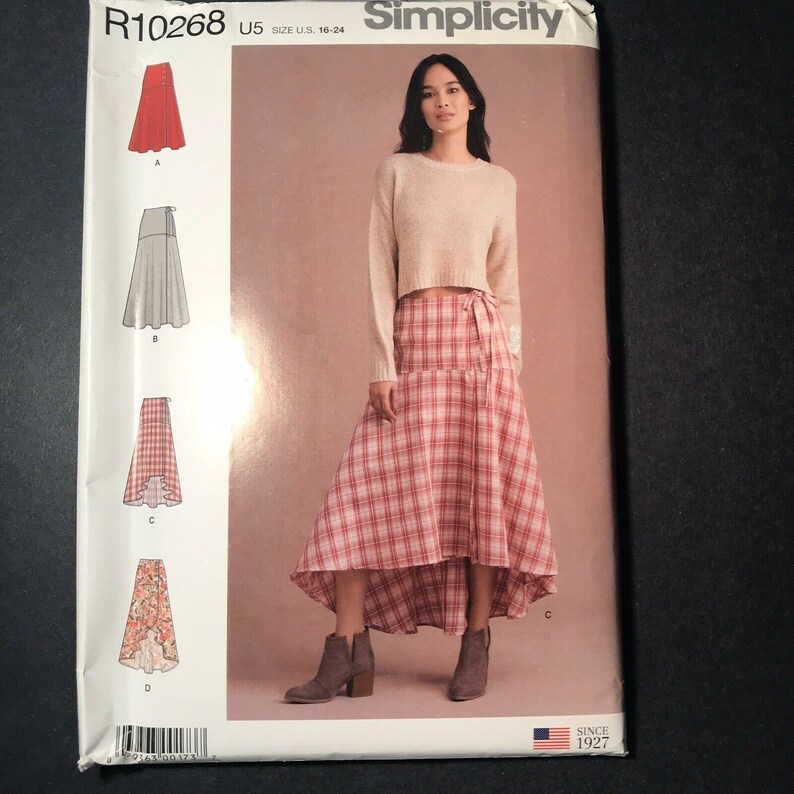 TRIXY XCHANGE Simplicity Sewing Pattern R10268 Size 16-24 Womens Ruffle Maxi Skirt Wrap Dress Large XL 2XL Plus Size High Low New Uncut