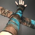 Brown Mummy Gloves Halloween Ghost Costume Blue Arm Sleeves Strappy Arm Socks Bandage Arm Covers Lace Up Post Apocalypse - TRIXY XCHANGE