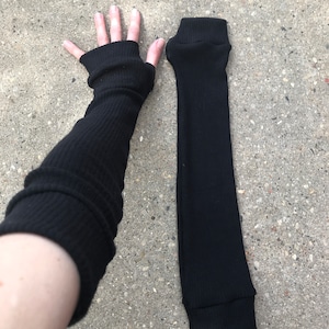 Long Black Sweater Arm Warmers Soft Fingerless Gloves Knit Armwarmers Compression Sleeves Balletcore 90s Driving Covers Warm TRIXY XCHANGE image 1