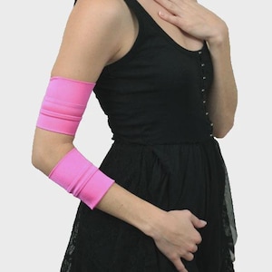 Superheldenkostuum armmanchetten roze armbanden witte spandex stropdassen elastische armhoezen herenkostuum rood blauw oranje - TRIXY XCHANGE Roze
