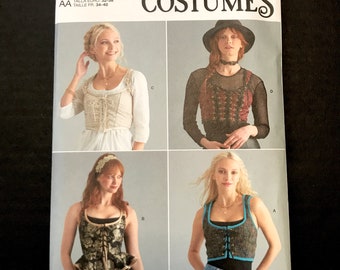 Simplicity Costumes Sewing Pattern S9592 Womens Corset Ladies Steampunk Vest Renaissance Faire Dress Lace Up Studded Top NEW - TRIXY XCHANGE