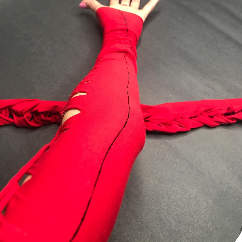 Alien Cosplay Costume White Reptile Gloves Post Apocalyptic Clothing Apocalypse Clothes Corset Arm Warmers Lace Up Cut Out - TRIXY XCHANGE image 12