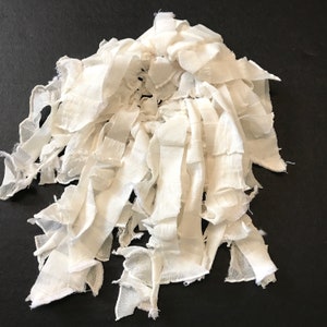 Cream White Fringe Hair Tie Womens Mummy Costume Halloween Ghost Bandage Ponytail Hand Wraps Arm Cuffs Gloves Wedding Gift - TRIXY XCHANGE