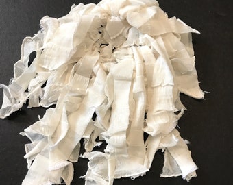Cream White Fringe Hair Tie Womens Mummy Costume Halloween Ghost Bandage Ponytail Hand Wraps Arm Cuffs Gloves Wedding Gift - TRIXY XCHANGE